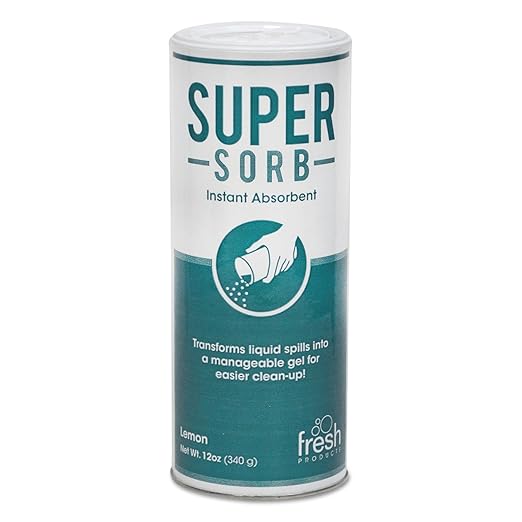 Super Sorb Liquid Spill Absorbent Powder Lemon Fresh Products 12 oz