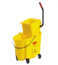 Used Yellow Mop Bucket, 35 Qz
