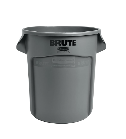 BRUTE Heavy-Duty Round Trash/Garbage Can, 20-Gallon, Gray